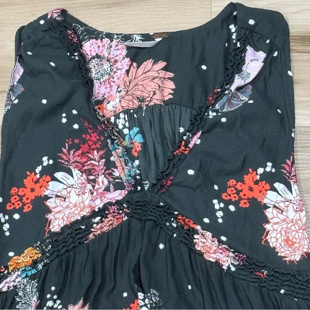 Free People Hazel Sleeveless Tunic Top Green Floral Women’s Small - Picture 5 of 5